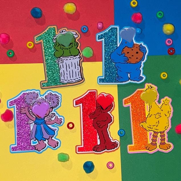 Sesame Monsters Cupcake Toppers: 3D Party Decorations, Set of 24