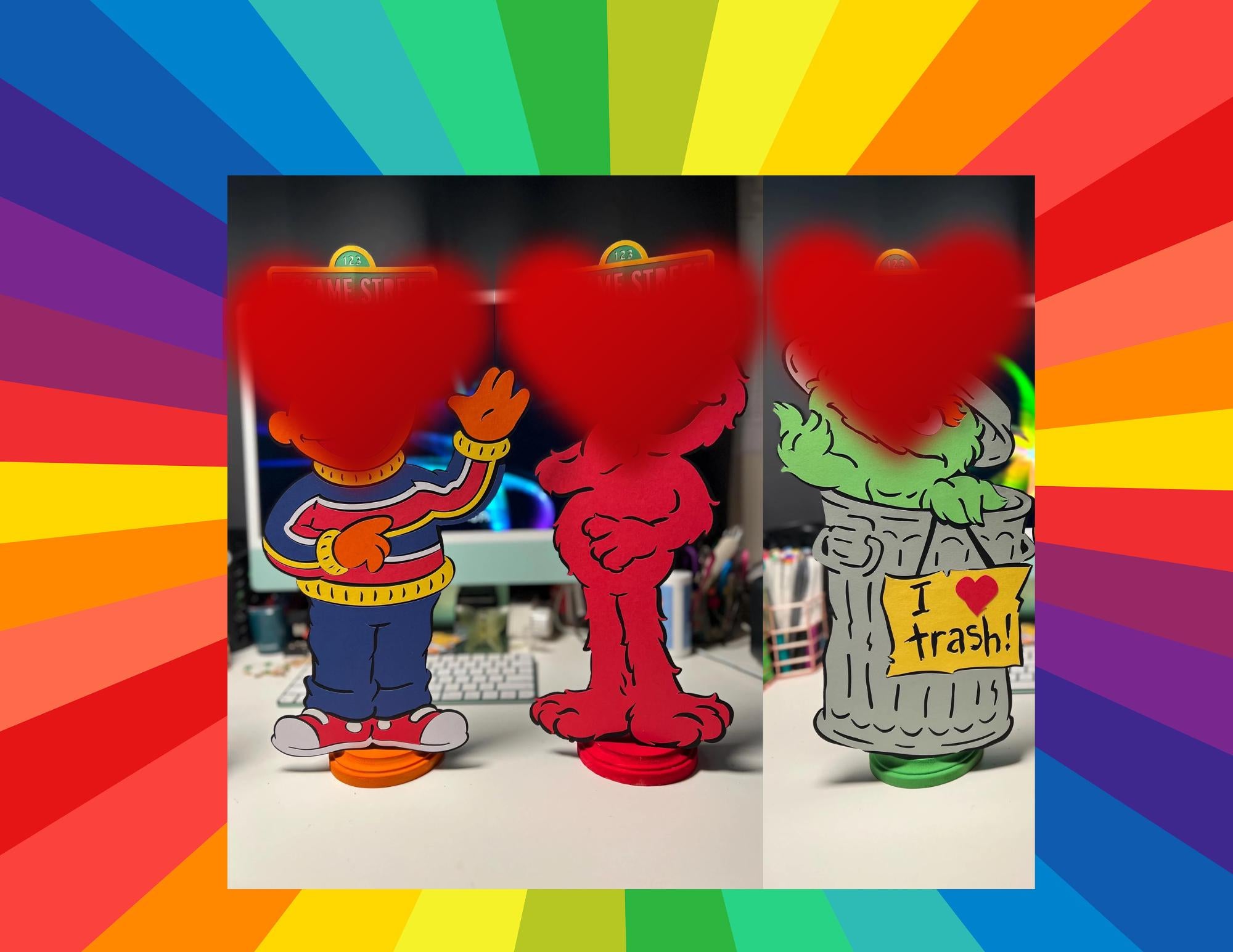 Sesame Monsters Party Centerpieces: Elmo, Cookie Monster, Abby,  Set of 7